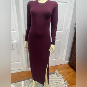 NAADAM Elegant Long Sleeve Burgundy Dress/ Size Small